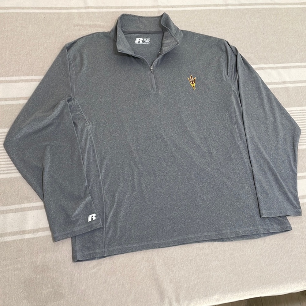 Russell Athletic ASU Sun Devils XXL 1/4 zip pullover warm-up in like new cond.